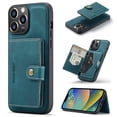 thumbnail image 1 of Back Wallet Case for iPhone 14 Pro with Detachable Card Slots Holder Magnetic Closure Cover, Premium PU Leather Slim Kickstand Soft Silicone Shockproof Lens Protective Case,Blue, 1 of 8