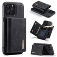 thumbnail image 1 of Back Wallet Case for iPhone 14 Pro Max, Detachable Card Slots Holder Kickstand Magnetic Closure Cover with Premium PU Leather Soft Silicone Shockproof Drop Resistant Protective Case, Black, 1 of 9