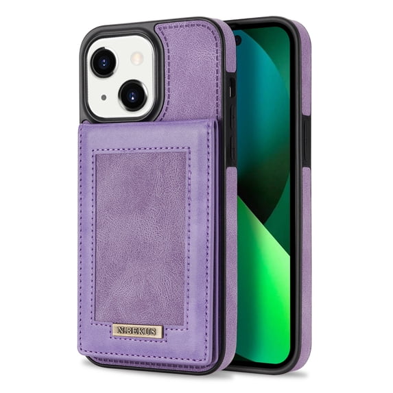 Back Wallet Case for iPhone 14, RFID Blocking Card Slots Holder Premium PU Leather Protective Cover with Kickstand Magnetic Closure Shockproof Anti-Fingerprint Dustproof Case,Purple