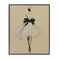 Stupell Industries Back With Ribbon Gown Black Framed Giclee Art, design by Svetlana Aleynikova, 14 x 11