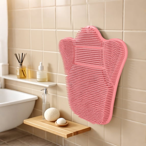 Back and Foot Scrubber Wall Mounted Exfoliating Tool for Deep Cleansing and Relaxation Massage with Long Handle