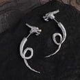 thumbnail image 1 of Back and forth buckle dragon earrings Sterling silver dragon studs earrings neutral, 1 of 4