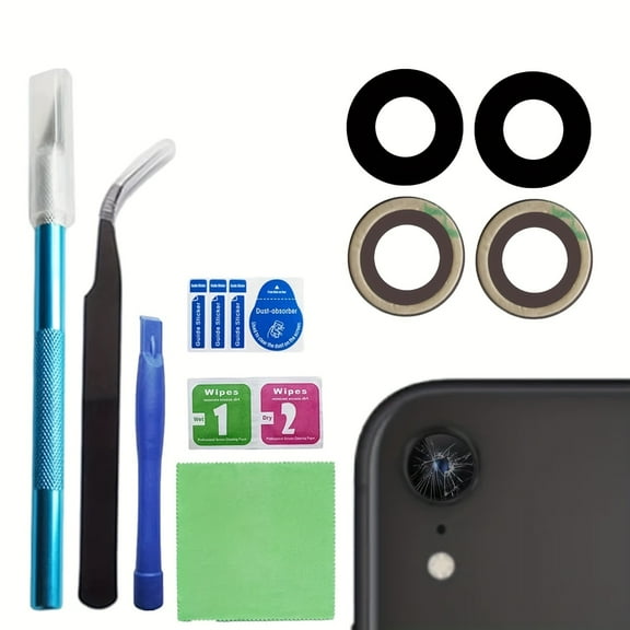 Back camera lens glass replacement for iPhone XR 6.1 inches, rear camera lens glass replacement with repair tool set
