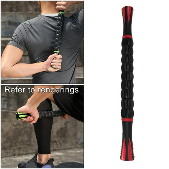 Back leg muscle roller massage stick body massager recreation (Black Red)