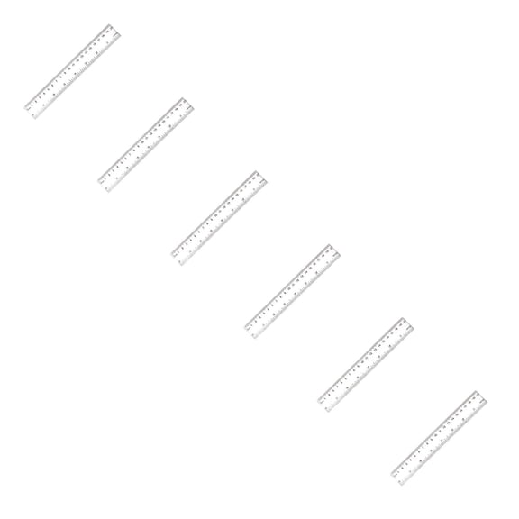 Back to schol season 2026!Hilingoto Transparent Plastic Ruler, 20Cm Centimeter inch Scale Double-Sided Measuring tool, 6-Pack for Schol Office Classroom Supplies