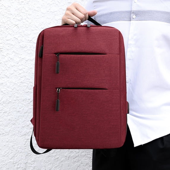 Back to school Saving!Fnyoxu Travel Laptop Backpack,Business Slim Sturdy Laptops Backpack with USB Charging Port,Water Resistant College School Computer Bag Gift for Student 15.6 Inch Notebook(Red)