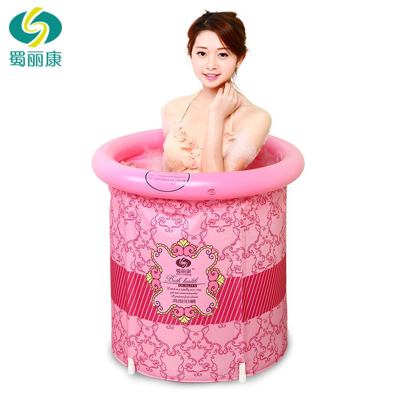 1pc White Disposable Bathtub Cover Bath Bag, Bath Bucket With Abs Film For  Bathing,Thickened Portable Bath Bag For Household & Travel Use