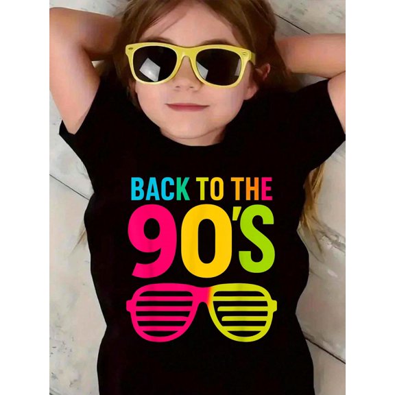 Back to 90's 1990s Retro Vintage Nineties Costume Kids T-Shirt Kids Graphic Tee Soft Cotton Short Sleeve Casual Shirt