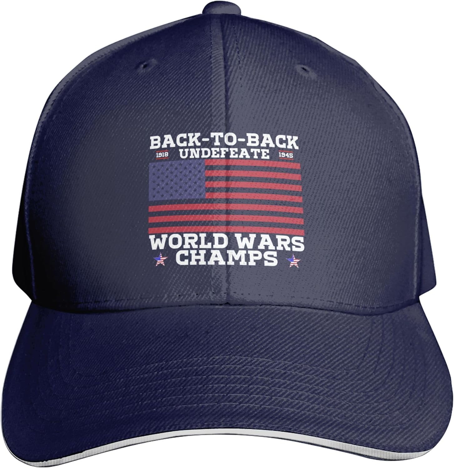 Back to Back 1918 1945 World War Champs Hat Men Women Baseball Cap Funny Sandwich Hats Trucker Hat Black Walmart