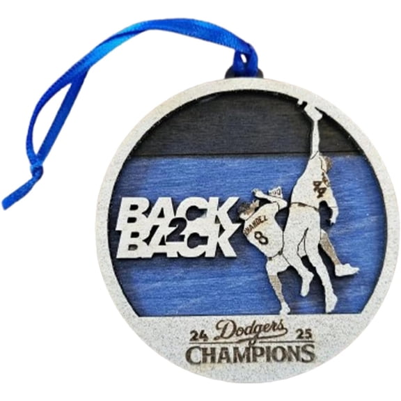 Back to Back World Series Champions 2025 Ornament,World Series Baseball Christmas Ornament Baseball Decorations Gifts (Style-1)