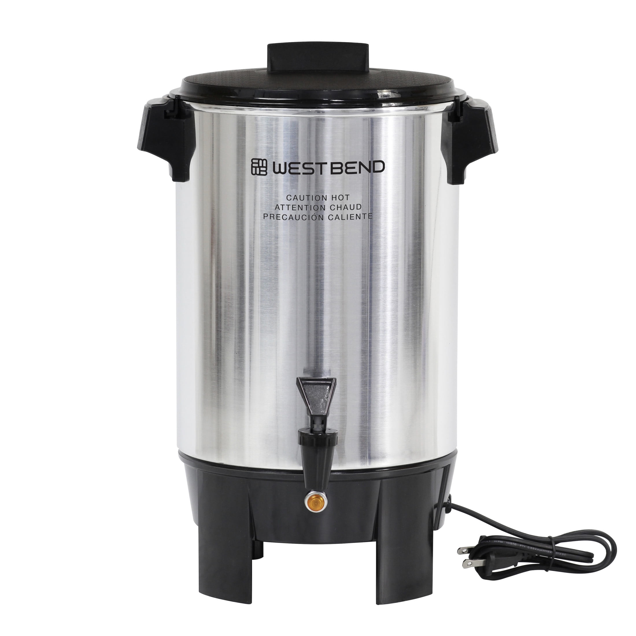 West Bend Commercial Large Capacity Coffee Urn, 30-Cup Coffee Maker with Automatic Temperature Control, in Stainless Steel (58030)