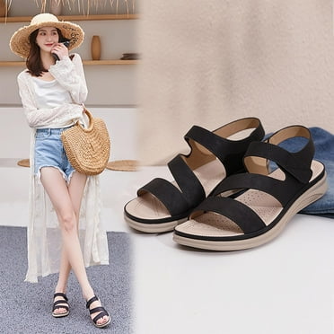 Back to College Tejiojio Clearance Sandals For Women Flat Slip On Roman Shoes Open Toe Casual