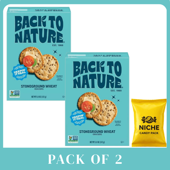 Back to Nature Original Stoneground Wheat Crackers - 5oz-2 pack-with candy pack