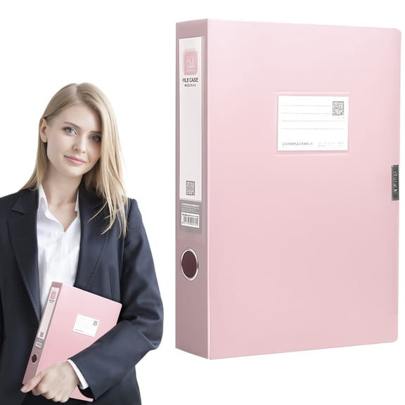 Back to Schol! Ghxbdy Thickened Archive Box Plastic File Box - Large Capacity Document Storage Box for Office, 7.5cm Folding, Pink