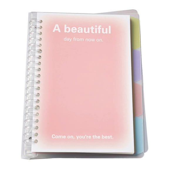 Back to Schol! Ngheia Loose-Leaf Notebook C, Notebooks A5 Notebook Cute Notebook Plastic 60 Pages Journals for Study and Notes