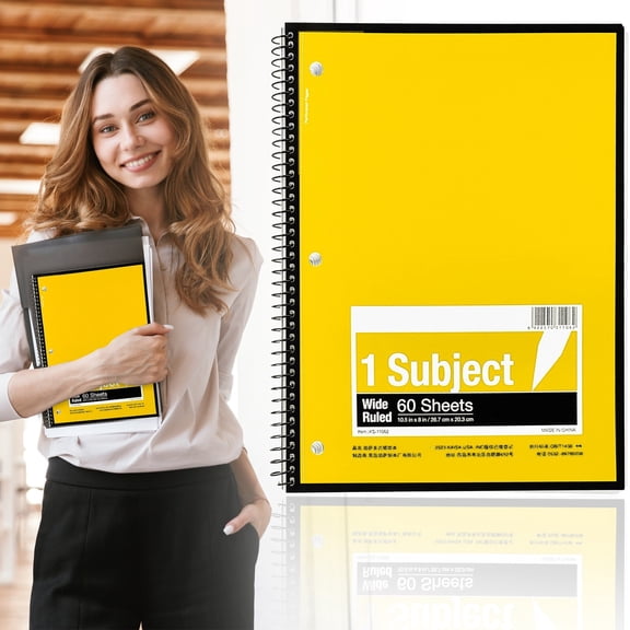 Back-to-Schol!Yellow Coil Notebook, Trendy Wirebound Journal with Lined Pages, High Aesthetic Notepad for Schol, Study, and Office Note Taking, 120 Pages