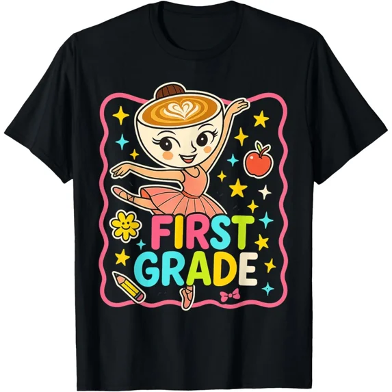 Back to School 1st Grade Team Brainrot Ballerina CAPPUCCINA T-Shirt Gift for Dad
