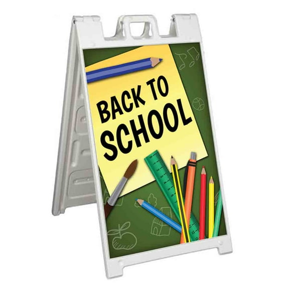 Back to School (24" X 36") Standard A-Frame Signicade, Includes Decal Applied To Stand