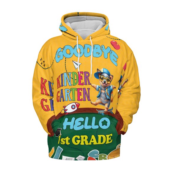 Back to School Australian Cattle Dog Goodbye Kindergarten Hello 1st Grade All Over Print 3D Hoodie Unisex Merch Hoodies Heeler Lover Gifts - 02011