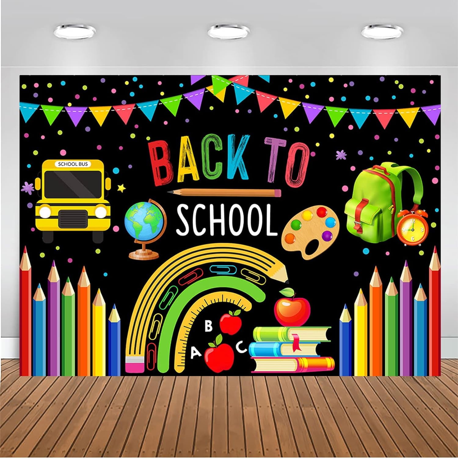 Back to School Backdrop First Day of School Kids Students Classroom ...