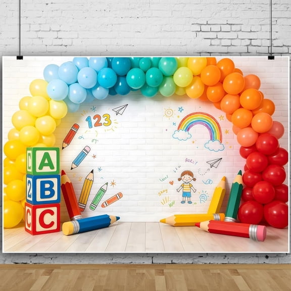 Back to School Backdrop Photography Background 7x5ft Back to School Photo Backdrop Preschool Backdrops for Classroom Party Decor Banner Vinyl