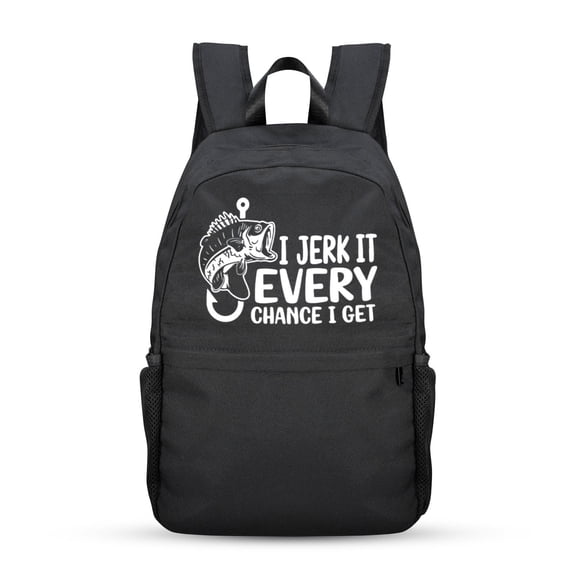Back to School Backpack for, Teens, College, Office - Laptop Compartment - Fishing Fan Casual Backpack