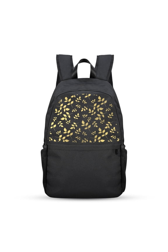 Back to School Backpack for, Teens, College, Office - Laptop Compartment - Gold Leaf Casual Backpack