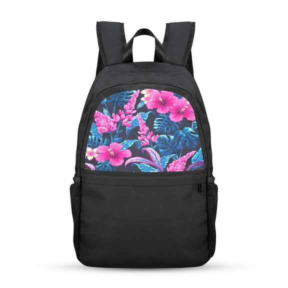 Back to School Backpack for, Teens, College, Office - Laptop Compartment - Hibiscus Casual Backpack