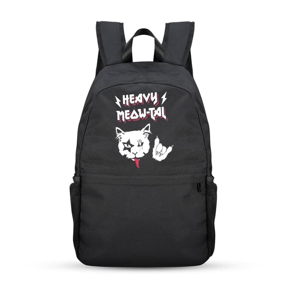 Back to School Backpack for, Teens, College, Office - Laptop Compartment - Metal Cat Casual Backpack