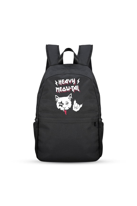 Back to School Backpack for, Teens, College, Office - Laptop Compartment - Metal Cat Casual Backpack