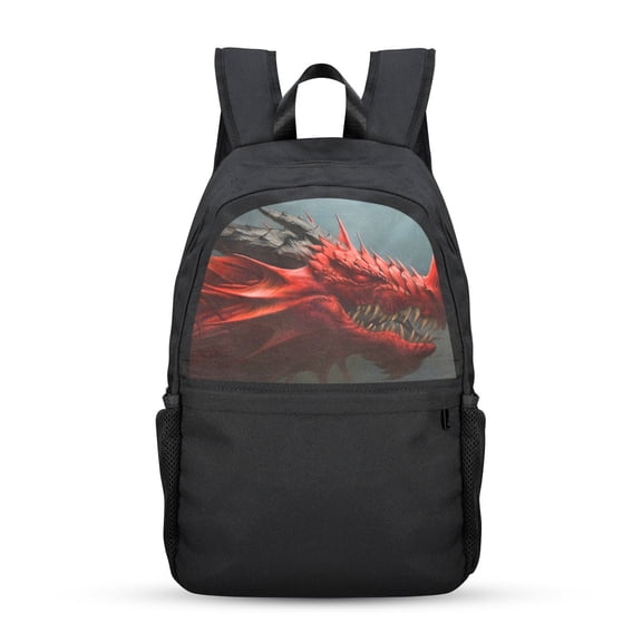 Back to School Backpack for, Teens, College, Office - Laptop Compartment - Red Dragon Casual Backpack