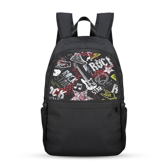 Back to School Backpack for, Teens, College, Office - Laptop Compartment - Rock Star Casual Backpack