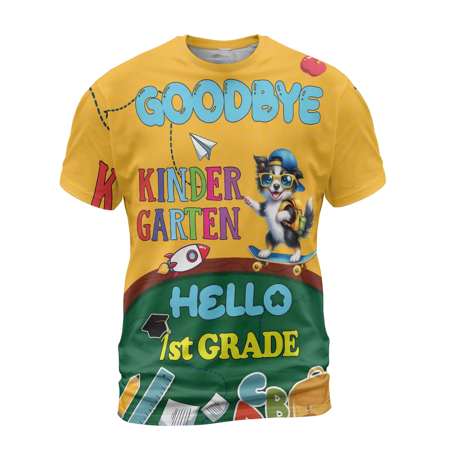 Back to School Border Collie Goodbye Kindergarten Hello 1st Grade All ...