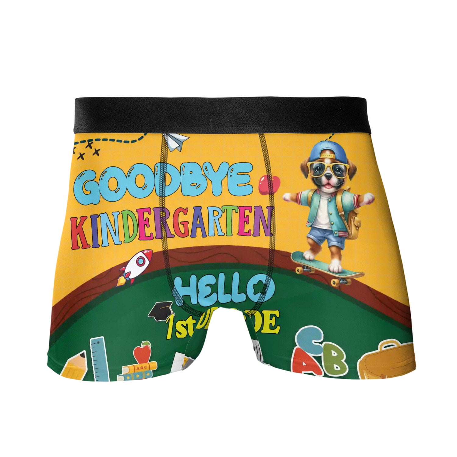 Back to School Boxer Goodbye Kindergarten Hello 1st Grade All Over Back to School Boxer Goodbye Kindergarten Hello 1st Grade All Over