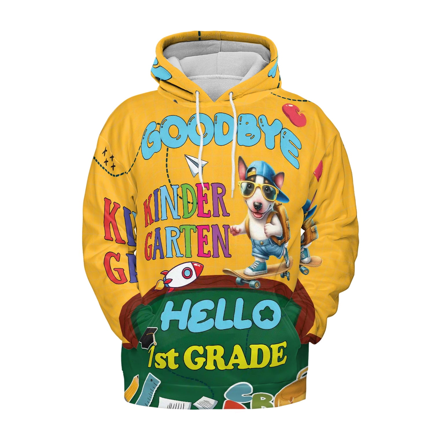 Back to School Bull Terrier Goodbye Kindergarten Hello 1st Grade All ...