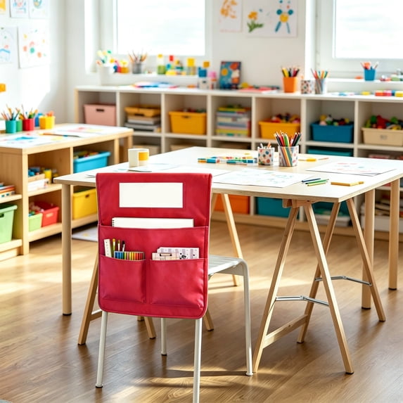 Back to School Chair Pockets for Classrooms, Seat Back Organizer Classroom Storage, Desk Hanging Storage Organizer Seat Sacks
