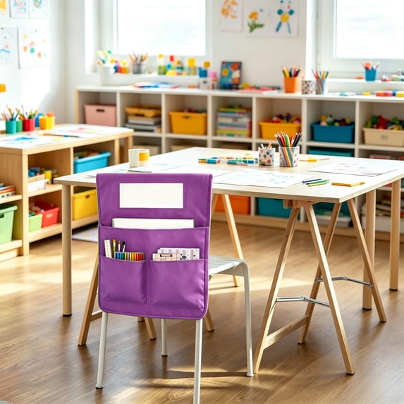Back to School Chair Pockets for Classrooms, Seat Back Organizer Classroom Storage, Desk Hanging Storage Organizer Seat Sacks