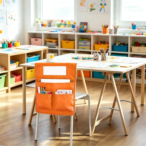 Back to School Chair Pockets for Classrooms, Seat Back Organizer Classroom Storage, Desk Hanging Storage Organizer Seat Sacks