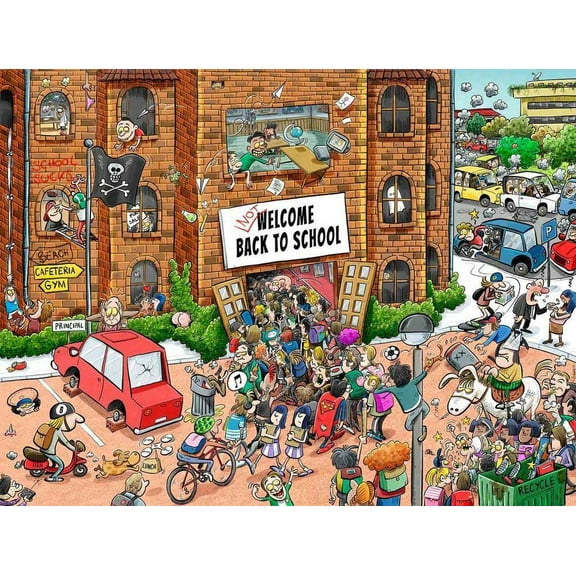 Back to School Chaos, a 1000-piece Puzzle by Map Marketing