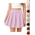 thumbnail image 1 of Back to School Children's Solid Elastic Waist Cultivation Leisure Sports College Style Pleated Skirt Kids 12-13Years, 1 of 7