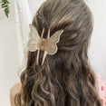 Back to School Clearance BarrettesRhinestone Butterfly Clip Purple Pink Design Hairpin Long Hair
