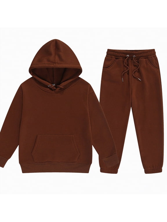 Back to School Clothes For Boys Little Fall Winter Solid Long Sleeve Elastic Waist 1T 2T 3T 4T 5T 6T Tops With Sweatpants Pocket Set Tracksuit 2 PC