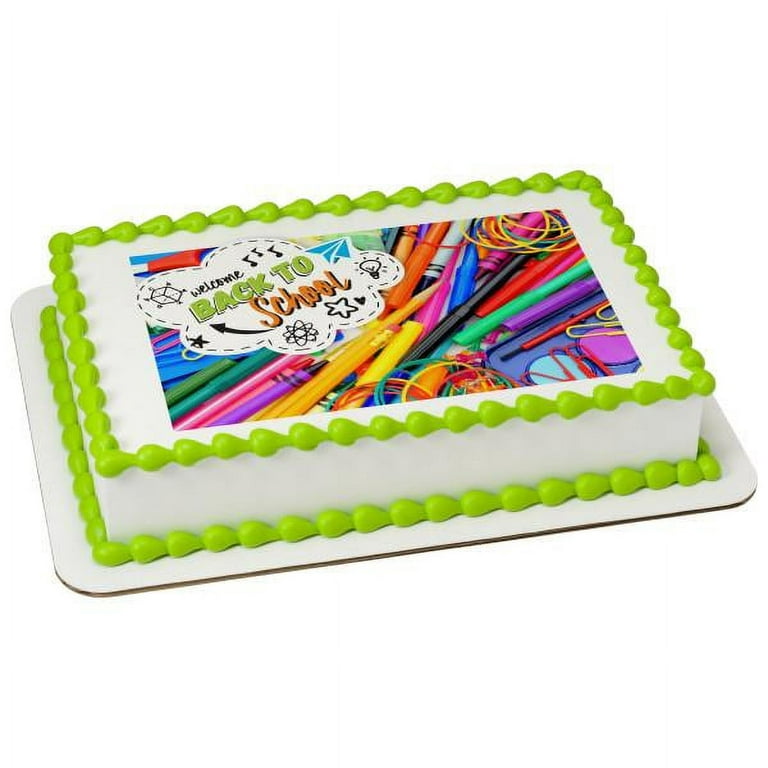 Back to School Cool! Edible Cake Topper Image
