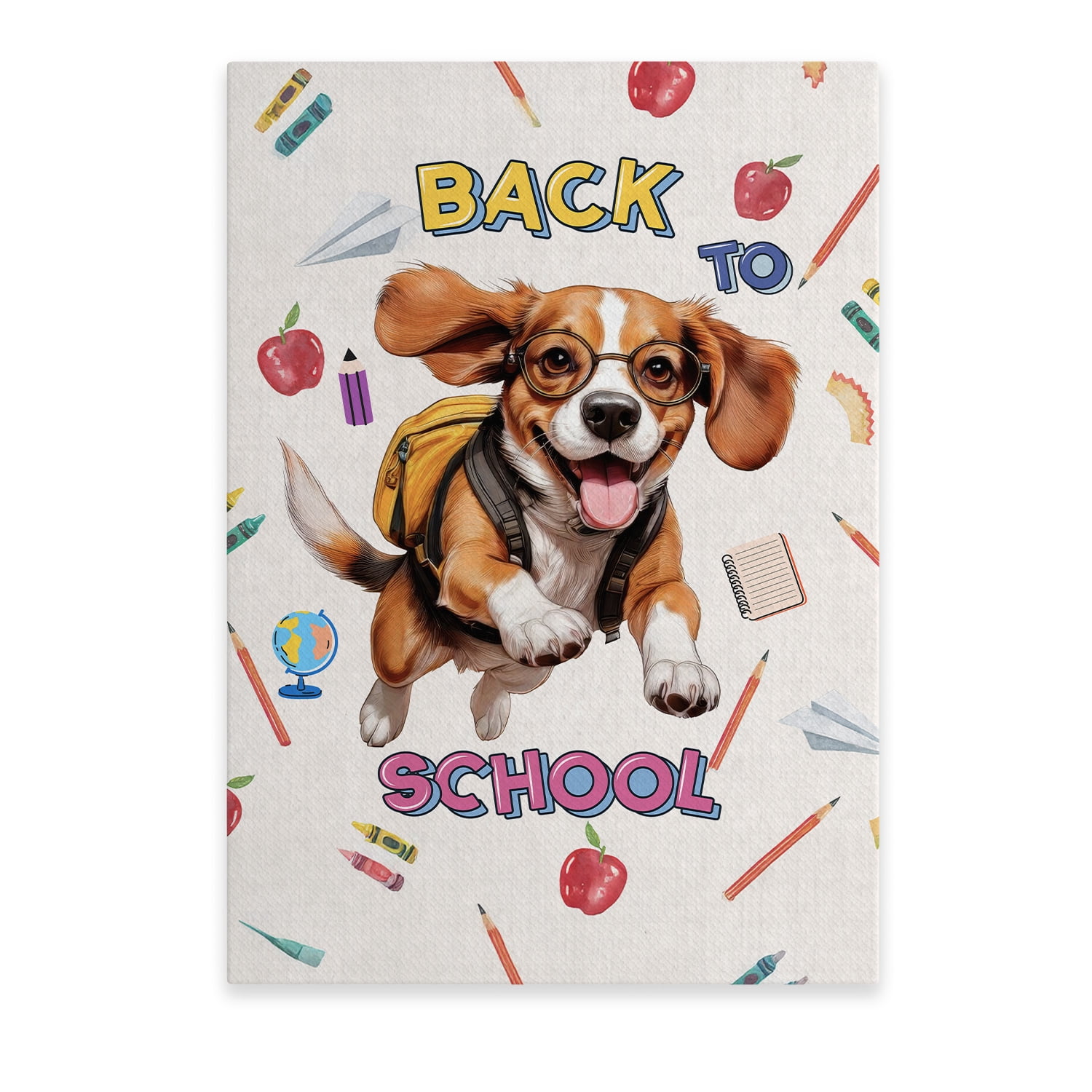 Back to School Cute Beagle Vertical Matte Canvas Poster Beagles Dog ...