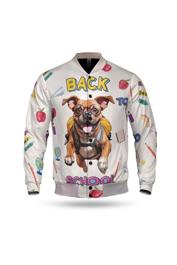 Back to School Cute Boxer All Over Print 3D Baseball Jacket Boxers Dog Lover Gifts Idea Bomber Jacket Softball - 13010