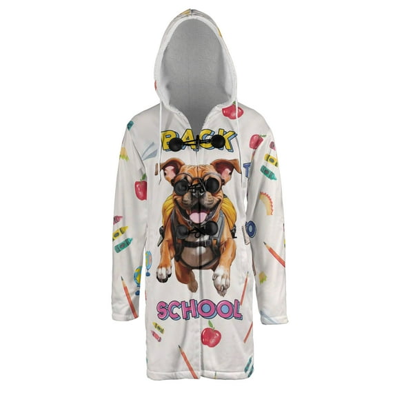 Back to School Cute Boxer All Over Print 3D Hooded Duffle Toggle Coat Boxers Dog Lover Gifts Idea - 13010