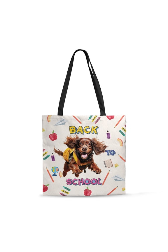 Back to School Cute Boykin Spaniel All Over Print 3D Canvas Tote Bag Dog Lover Reusable Handbag - 13010