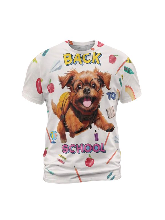 Back to School Cute Brussels Griffon All Over Print 3D Shirt Unisex Merch Griff Dog Lover - 13010