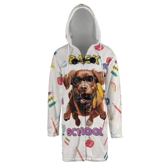 Back to School Cute Chesapeake Bay Retriever All Over Print 3D Hooded Duffle Toggle Coat Chessie Dog Lover - 13010