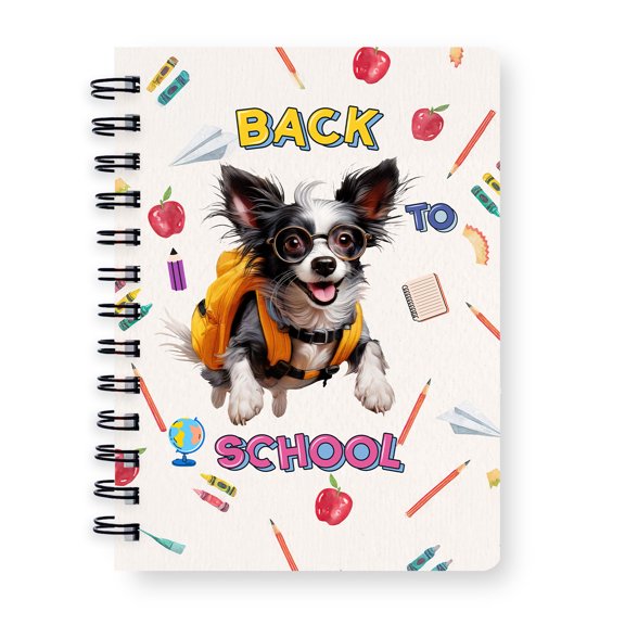 Back to School Cute Chinese Crested Spiral Bound Journal Dog Lover 5x7in Spiral Notebook - 13010